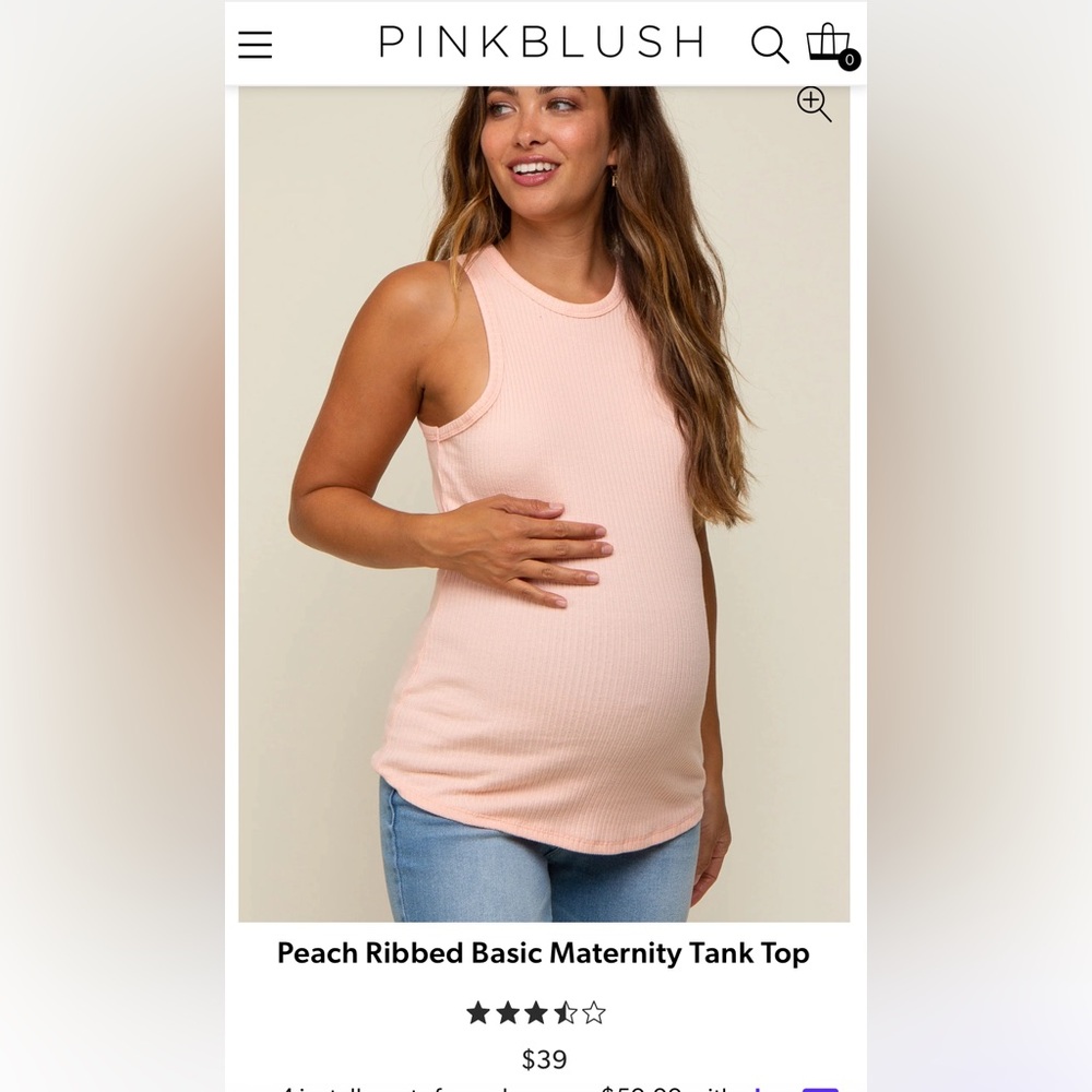 Brand new pink blush maternity tank